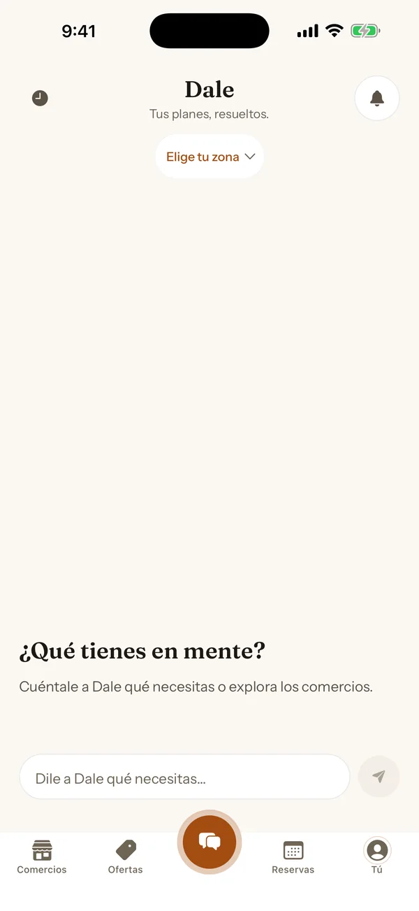 La app Dale: el cliente le escribe a Dale lo que necesita